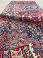 2'6 x 6'5 Antique Mashhad Runner #2411 / Skinny vintage runner - Blue Parakeet Rugs