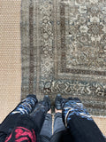 8’8 x 11’6 Antique muted village rug #1965ML / 9x12 Vintage rug - Blue Parakeet Rugs