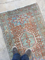 2'9 x 11' Vintage NW Persian Runner - Blue Parakeet Rugs