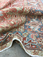 6' x 8'2 vintage Persian Heriz - Blue Parakeet Rugs