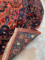 10’9 x 14’3 Antique Persian Coral Lilihan rug #2552 - Blue Parakeet Rugs