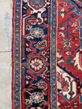 5'10 x 8'4 Antique Persian Heriz rug #2607 / 6x8 Persian Vintage rug - Blue Parakeet Rugs