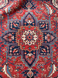 5'10 x 8'4 Antique Persian Heriz rug #2607 / 6x8 Persian Vintage rug - Blue Parakeet Rugs
