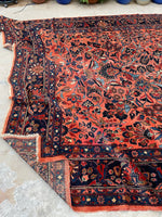 10’9 x 14’3 Antique Persian Coral Lilihan rug #2552 - Blue Parakeet Rugs