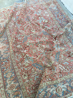 6' x 8'2 vintage Persian Heriz - Blue Parakeet Rugs