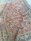 6' x 8'2 vintage Persian Heriz - Blue Parakeet Rugs