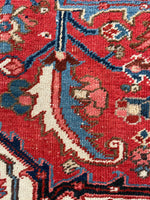 5'10 x 8'4 Antique Persian Heriz rug #2607 / 6x8 Persian Vintage rug - Blue Parakeet Rugs