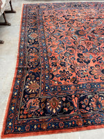 10’9 x 14’3 Antique Persian Coral Lilihan rug #2552 - Blue Parakeet Rugs