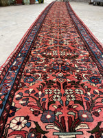 2'7 x 20' Skinny and long Lilihan runner #2074 / 3x20 Vintage Runner - Blue Parakeet Rugs