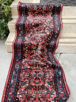 2'7 x 20' Skinny and long Lilihan runner #2074 / 3x20 Vintage Runner - Blue Parakeet Rugs