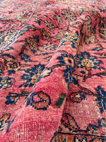 7'1 x 9'6 Dusty Rose Persian Mahal rug #2075 / 7x10 Vintage Rug - Blue Parakeet Rugs