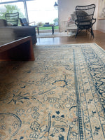 10'4 x 13'4 Antique muted Mashhad rug #2150 / 10x13 Vintage Rug - Blue Parakeet Rugs