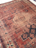 6'4 x 7'5 Antique Kazak rug - Blue Parakeet Rugs