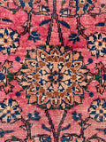 7'1 x 9'6 Dusty Rose Persian Mahal rug #2075 / 7x10 Vintage Rug - Blue Parakeet Rugs