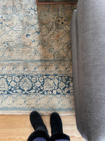 10'4 x 13'4 Antique muted Mashhad rug #2150 / 10x13 Vintage Rug - Blue Parakeet Rugs