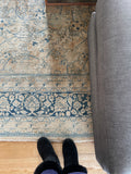 10'4 x 13'4 Antique muted Mashhad rug #2150 / 10x13 Vintage Rug - Blue Parakeet Rugs