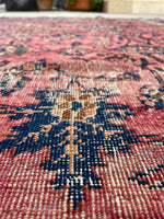 7'1 x 9'6 Dusty Rose Persian Mahal rug #2075 / 7x10 Vintage Rug - Blue Parakeet Rugs