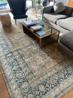10'4 x 13'4 Antique muted Mashhad rug #2150 / 10x13 Vintage Rug - Blue Parakeet Rugs