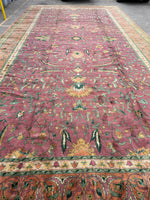 16’7 x 33’10 Palace size 19th Century Agra rug #JLA1 / 17x34 antique rug - Blue Parakeet Rugs