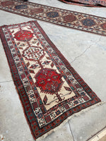 3'1 x 8' Antique camel runner #2076 / 3x8 Vintage Runner - Blue Parakeet Rugs