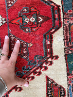 3'1 x 8' Antique camel runner #2076 / 3x8 Vintage Runner - Blue Parakeet Rugs