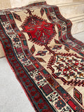 3'1 x 8' Antique camel runner #2076 / 3x8 Vintage Runner - Blue Parakeet Rugs