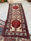 3'1 x 8' Antique camel runner #2076 / 3x8 Vintage Runner - Blue Parakeet Rugs