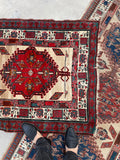 3'1 x 8' Antique camel runner #2076 / 3x8 Vintage Runner - Blue Parakeet Rugs