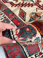 3'1 x 8' Antique camel runner #2076 / 3x8 Vintage Runner - Blue Parakeet Rugs