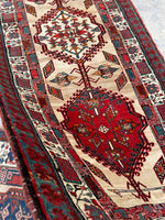 3'1 x 8' Antique camel runner #2076 / 3x8 Vintage Runner - Blue Parakeet Rugs