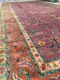 16’7 x 33’10 Palace size 19th Century Agra rug #JLA1 / 17x34 antique rug - Blue Parakeet Rugs