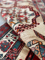3'1 x 8' Antique camel runner #2076 / 3x8 Vintage Runner - Blue Parakeet Rugs