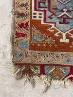1'7 x 2'10 Antique Anatolian Turkish rug #2615 - Blue Parakeet Rugs