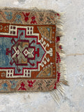 1'7 x 2'10 Antique Anatolian Turkish rug #2615 - Blue Parakeet Rugs