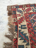 3'6 x 5'2 Antique Caucasian Rug - Blue Parakeet Rugs