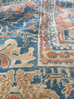 9'2 x 11'10 Antique 19th Century Persian Sultanabad Mahal - Blue Parakeet Rugs