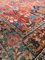 8'4 x 11'6 antique Persian Mahal Rug - Blue Parakeet Rugs