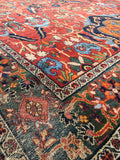 8'4 x 11'6 antique Persian Mahal Rug - Blue Parakeet Rugs