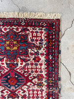 2' x 2'10 Vintage Persian Gharajeh #2618 / 2x3 Vintage Persian rug - Blue Parakeet Rugs