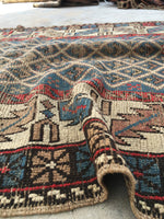 3'6 x 5'2 Antique Caucasian Rug - Blue Parakeet Rugs