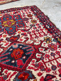 2' x 2'10 Vintage Persian Gharajeh #2618 / 2x3 Vintage Persian rug - Blue Parakeet Rugs