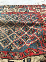 3'6 x 5'2 Antique Caucasian Rug - Blue Parakeet Rugs