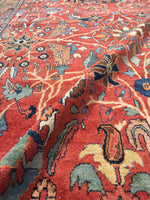 8'4 x 11'6 antique Persian Mahal Rug - Blue Parakeet Rugs