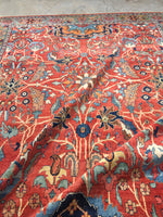 8'4 x 11'6 antique Persian Mahal Rug - Blue Parakeet Rugs