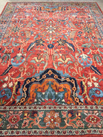 8'4 x 11'6 antique Persian Mahal Rug - Blue Parakeet Rugs