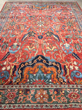 8'4 x 11'6 antique Persian Mahal Rug - Blue Parakeet Rugs