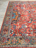 8'4 x 11'6 antique Persian Mahal Rug - Blue Parakeet Rugs