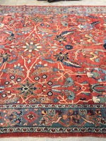 8'4 x 11'6 antique Persian Mahal Rug - Blue Parakeet Rugs
