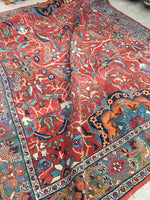 8'4 x 11'6 antique Persian Mahal Rug - Blue Parakeet Rugs