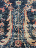 7' x 8'5 love worn antique Persian Mahal Rug - Blue Parakeet Rugs